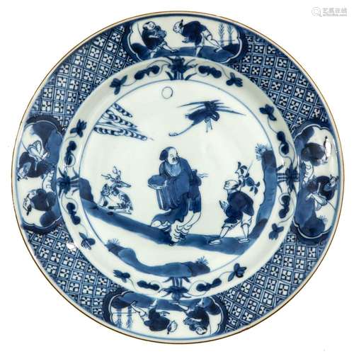 A Blue and White Plate