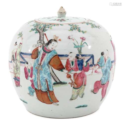 A Famille Rose Ginger Jar