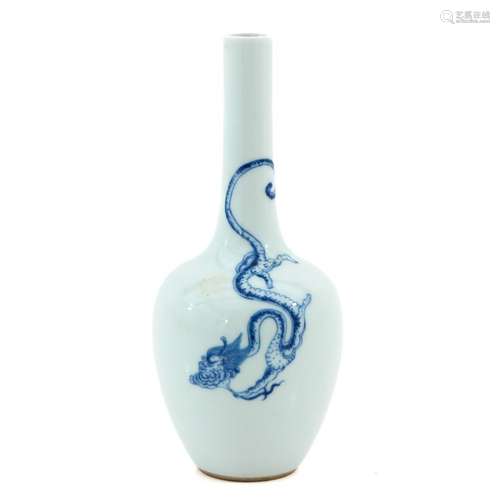 A Small Blue and White Bottle Vase