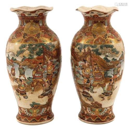 A Pair of Satsuma Vases