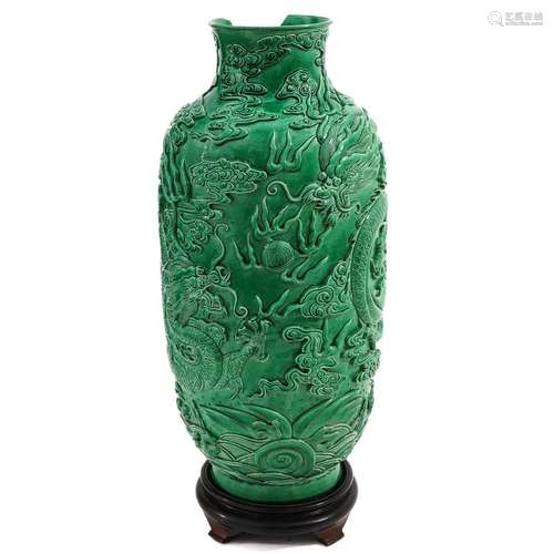 A Green Glazed Vase