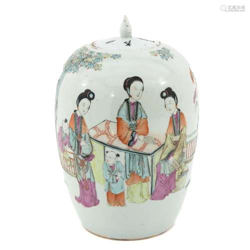 A Famille Rose Ginger Jar