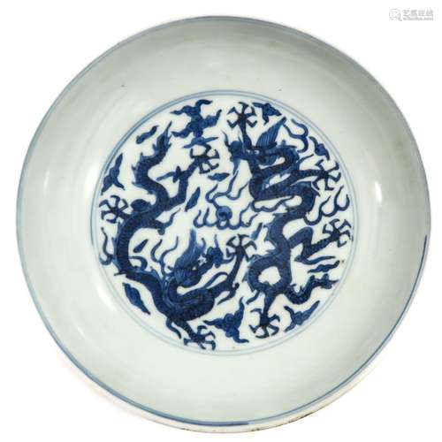 A Blue and White Plate