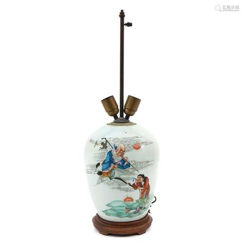 A Polychrome Decor Chinese Lamp