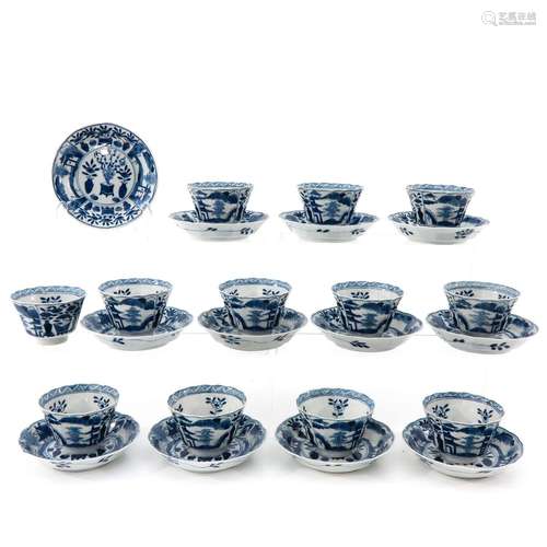 A Collection of 12 Cups and Saucers