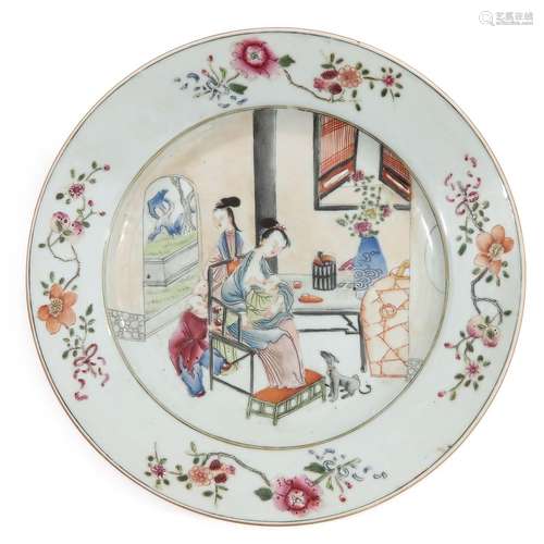 A Famille Rose Plate