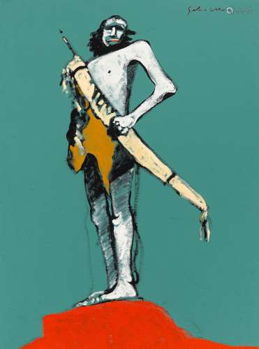 A Fritz Scholder painting, Hollywood Indian 2, 1972