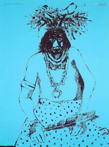 A Fritz Scholder painting, Hopi Snake Priest, 1972