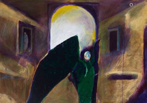 A Fritz Scholder painting, Possession with Arch, 1989