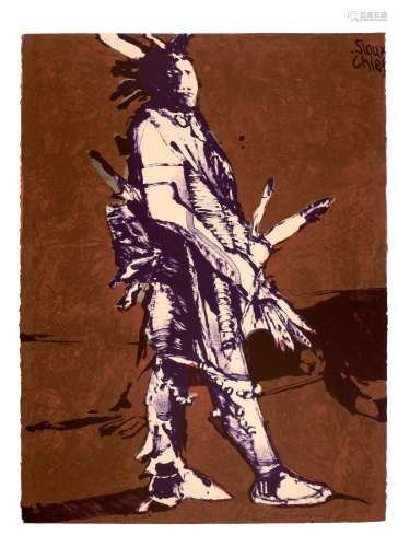 A Fritz Scholder Lithograph, Sioux Chief, 1978