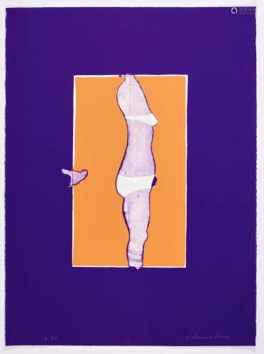 A Fritz Scholder lithograph, Side Woman 3, circa 1976