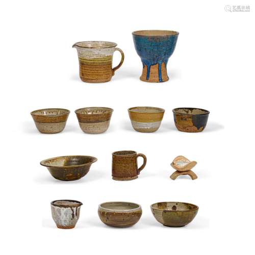 Twelve stoneware vessels, School of Charles Loloma