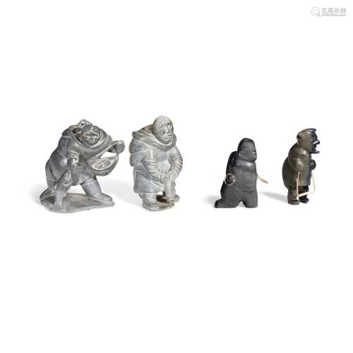 Four Inuit figural carvings