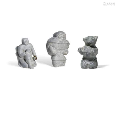 Three Inuit figural carvings