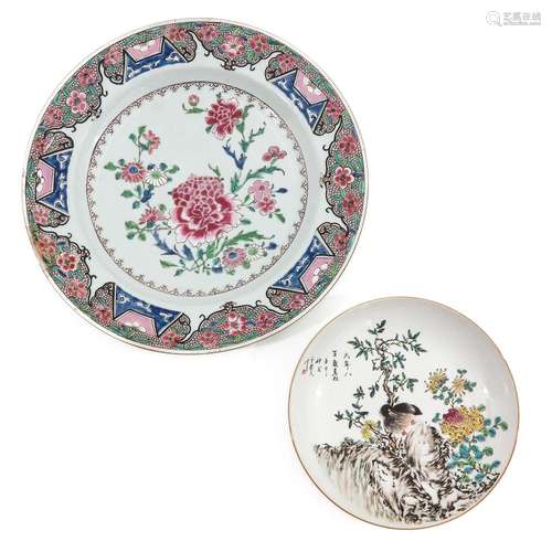 A Famille Rose Charger and Plate