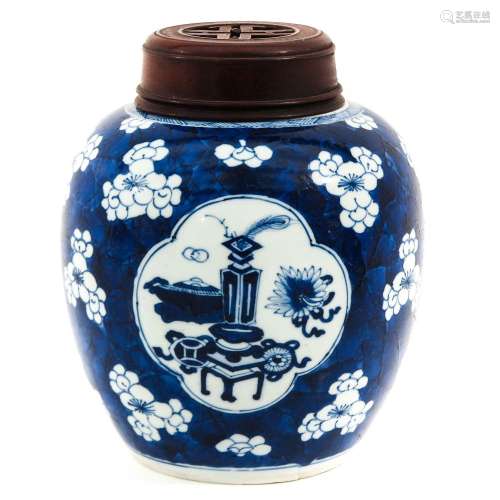 A Blue and White Ginger Jar