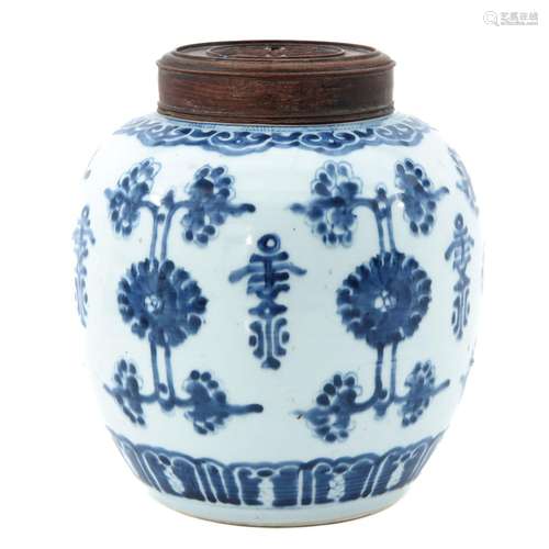 A Blue and White Ginger Jar