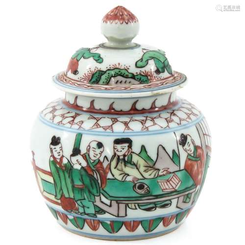 A Famille Verte Pot with Cover