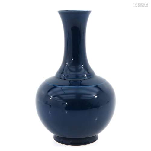 A Cobalt Blue Glazed Bottle Vase