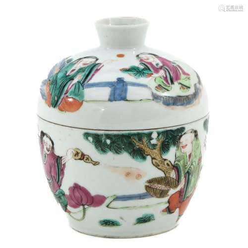 A Famille Rose Covered Jar