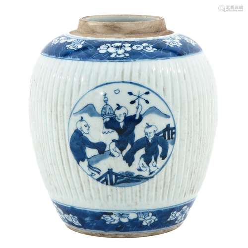 A Blue and White Ginger Jar