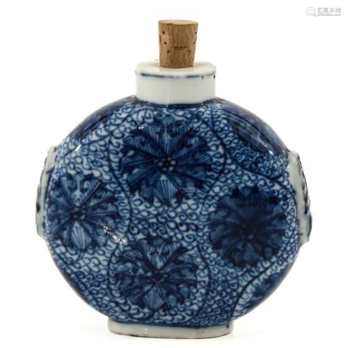 A Blue and White Snuff Bottle