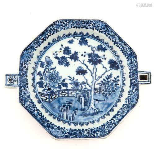 A Blue and White Warming Plate