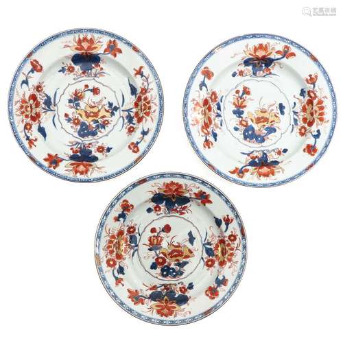 A Series of 3 Imari Plates