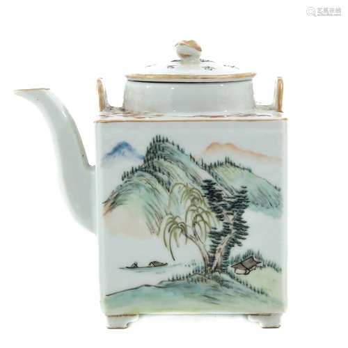 A Square Qianjiang Cai Decor Teapot