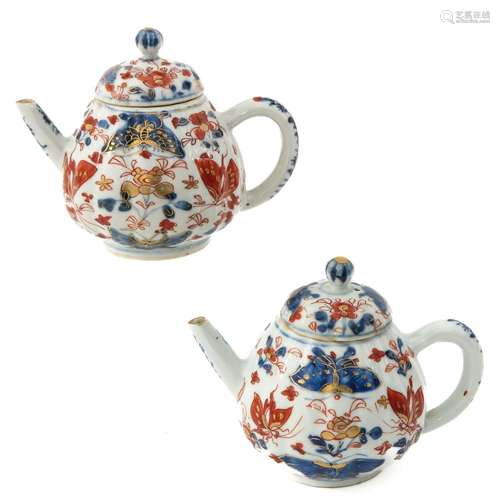 A Pair of Imari Teapots