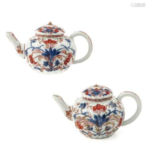 A Pair of Imari Teapots