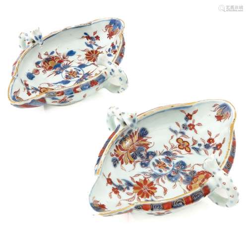 A Pair of Imari Gravy Boats