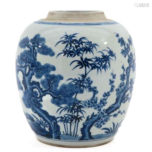 A Blue and White Ginger Jar