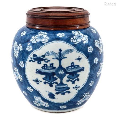 A Blue and White Ginger Jar