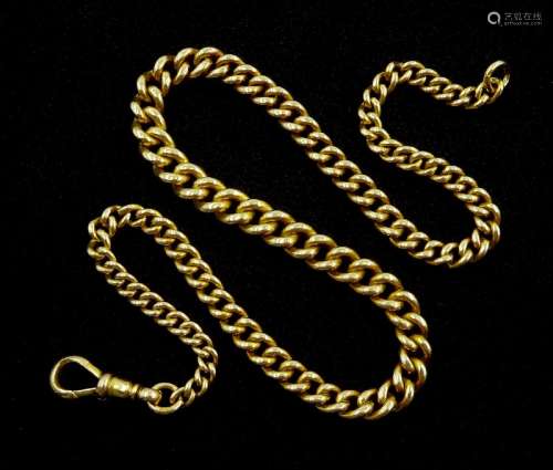 Early 20th century 18ct gold tapering watch/necklace curb ch...