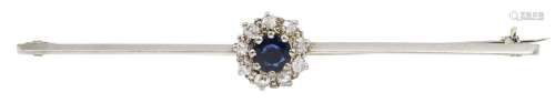 Early-mid 20th century white gold round sapphire and diamond...
