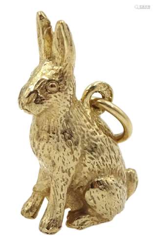9ct gold hare pendant/charm