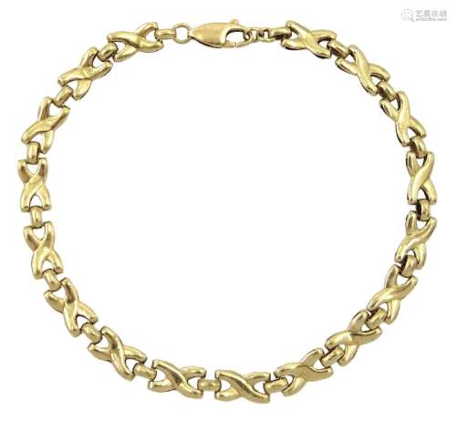 9ct gold cross link bracelet