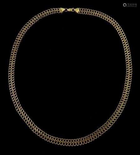 9ct gold flattened infinity link necklace