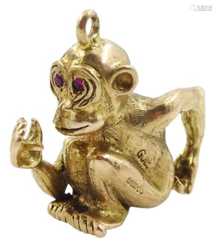 9ct gold monkey pendant/charm