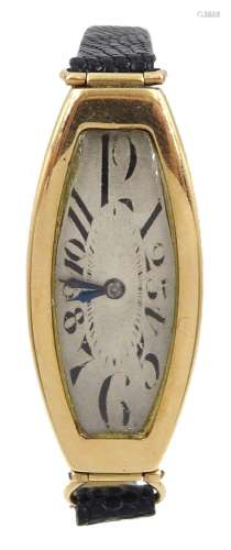 1920`s Art Deco 14ct gold ladies manual wind wristwatch