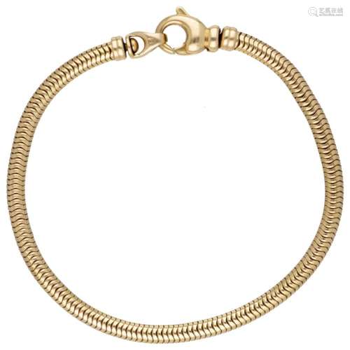 14K. Yellow gold snake link bracelet.