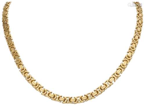 14K. Yellow gold king link necklace.