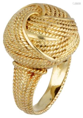 Vintage 18K. yellow gold knotted ring.