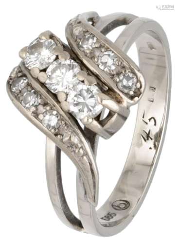Vintage 14ct. white gold ring set with approx. 0.52 ct. diam...