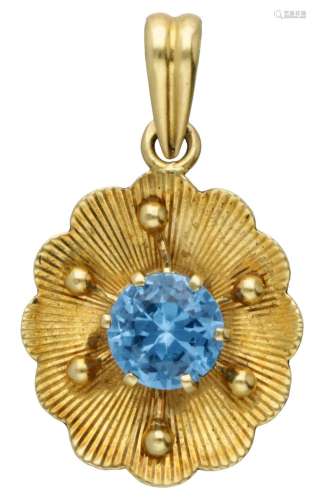 Vintage 18K. yellow gold pendant set with approx. 1.35 ct. s...