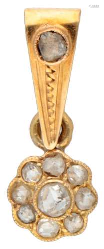 Vintage 14K. yellow gold pendant set with diamonds.