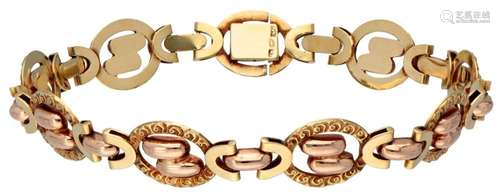 14K. Bicolor gold vintage bracelet.