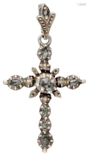 Antique 835 silver pendant set with diamond.