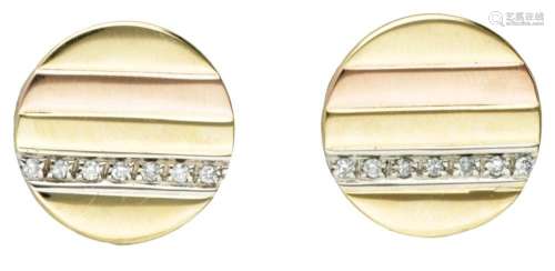 18K. Bicolor gold Chimento cufflinks set with approx. 0.07 c...